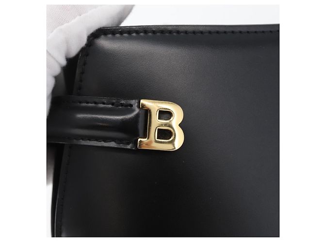 BALLY Schultertasche aus Leder Schwarz Gold Auth 173492 Golden - Ansicht 14