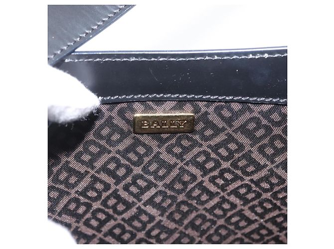 BALLY Schultertasche aus Leder Schwarz Gold Auth 173492 Golden - Ansicht 15