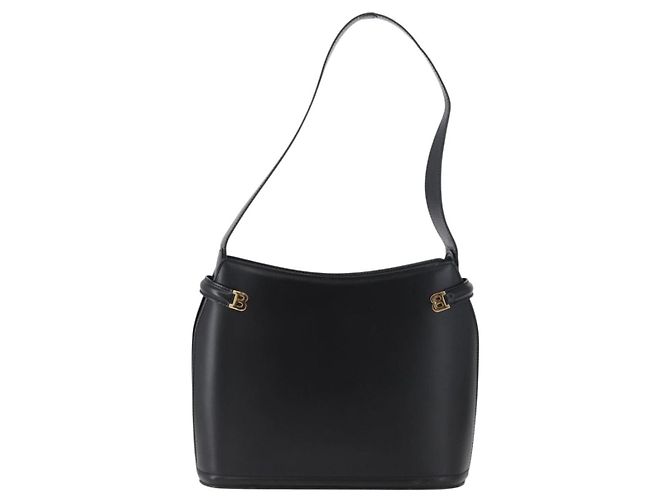 BALLY Schultertasche aus Leder Schwarz Gold Auth 173492 Golden - Ansicht 2