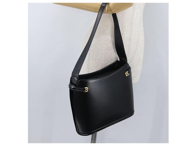 BALLY Schultertasche aus Leder Schwarz Gold Auth 173492 Golden - Ansicht 25