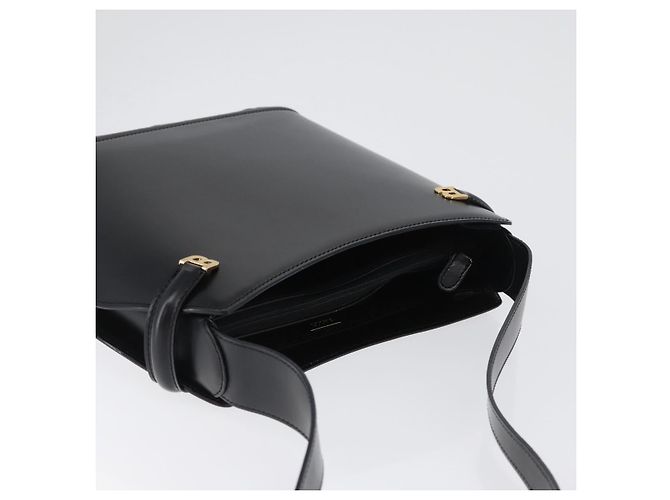 BALLY Schultertasche aus Leder Schwarz Gold Auth 173492 Golden - Ansicht 6
