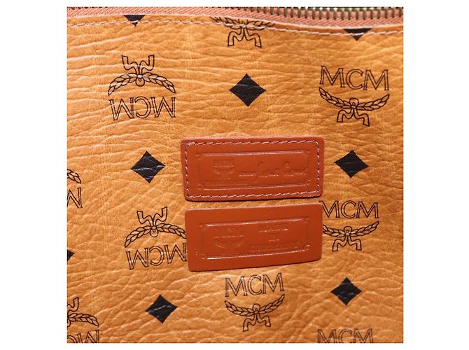 Borsa Tote MCM Logogram Vicetos PVC Marrone Oro Auth 172274 D'oro - vista 17