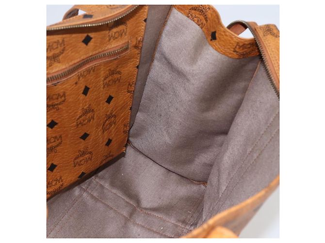Borsa Tote MCM Logogram Vicetos PVC Marrone Oro Auth 172274 D'oro - vista 19