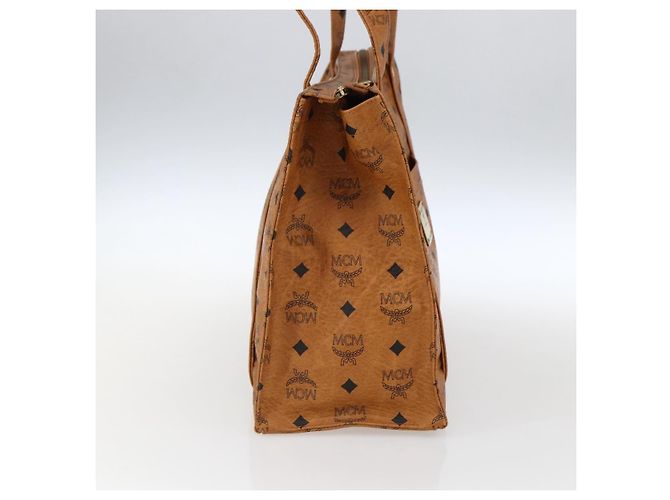 Borsa Tote MCM Logogram Vicetos PVC Marrone Oro Auth 172274 D'oro - vista 4