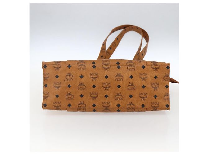 Borsa Tote MCM Logogram Vicetos PVC Marrone Oro Auth 172274 D'oro - vista 9