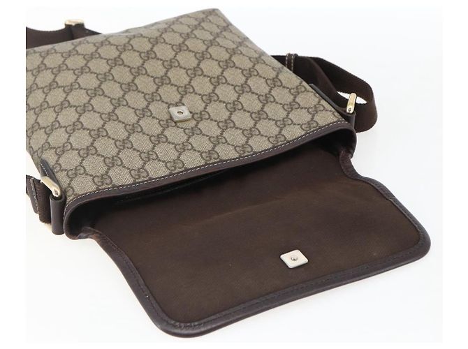 Gucci Borsa a Spalla GG Supreme PVC Beige Oro 223666 Auth am10708 D'oro - vista 15
