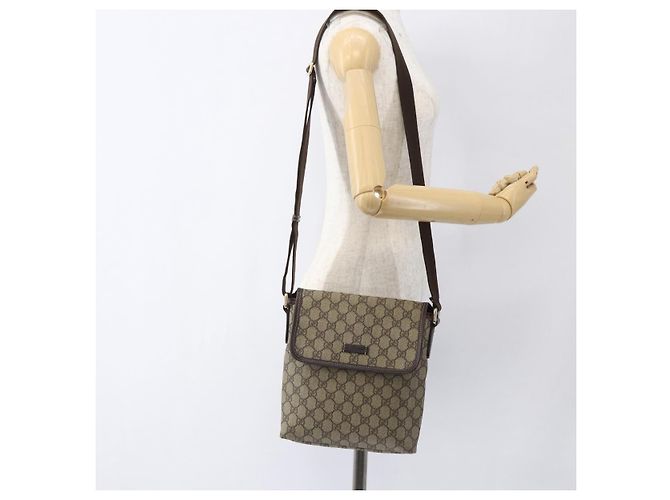 Gucci Borsa a Spalla GG Supreme PVC Beige Oro 223666 Auth am10708 D'oro - vista 22