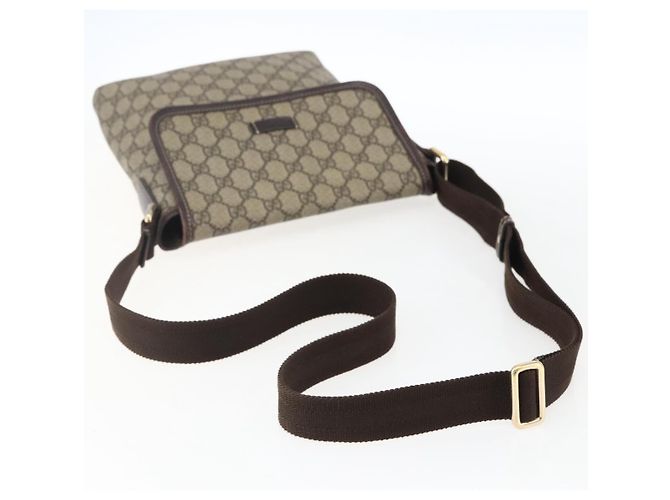 Gucci Borsa a Spalla GG Supreme PVC Beige Oro 223666 Auth am10708 D'oro - vista 7