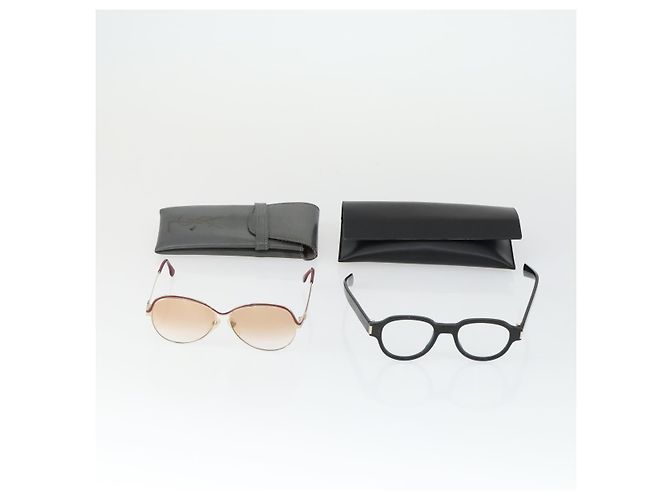 Gafas de sol SAINT LAURENT de plástico 2 Set Marrón Plata Auth bs33359 Castaño - vista 12