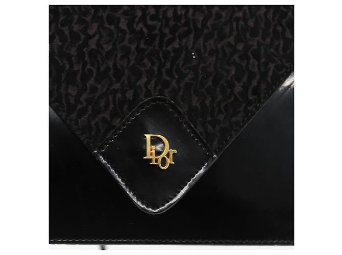Borsa a Spalla Christian Dior in Pelle Nera e Oro Auth fm5127 Nero D'oro - vista 14