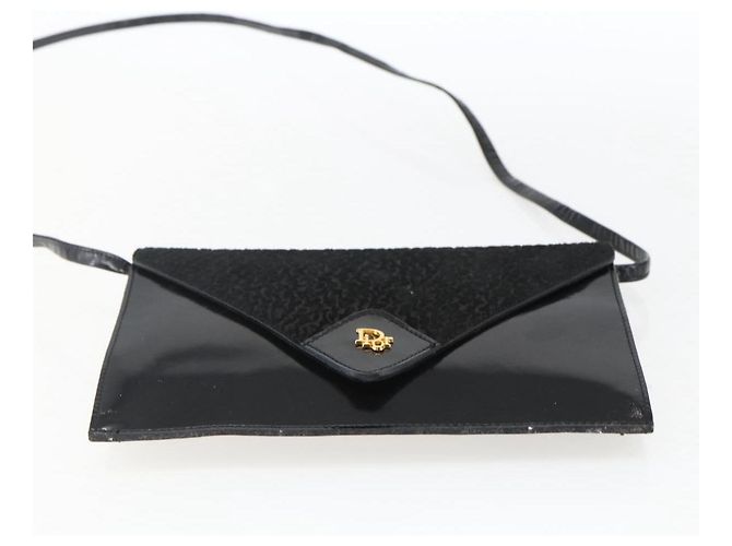 Borsa a Spalla Christian Dior in Pelle Nera e Oro Auth fm5127 Nero D'oro - vista 9