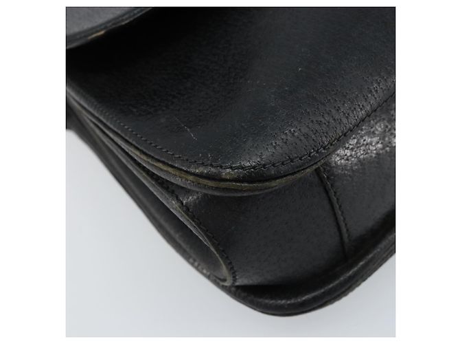 Borsa a mano in pelle Gucci Bamboo nera e oro Auth ep13556 Nero D'oro - vista 11