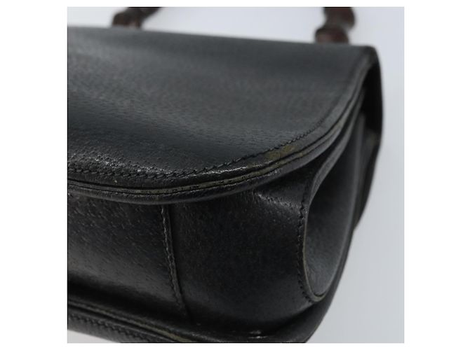 Borsa a mano in pelle Gucci Bamboo nera e oro Auth ep13556 Nero D'oro - vista 12