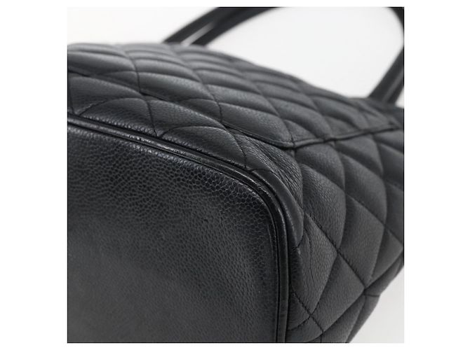 CHANEL Borsa Tote Matelassé Reprint Pelle Caviar Nera Argento CC Auth am10812SAM Nero - vista 10