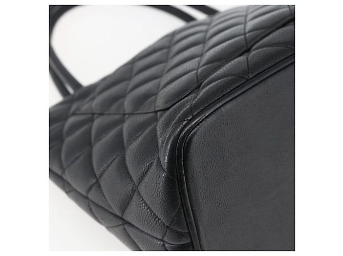 CHANEL Borsa Tote Matelassé Reprint Pelle Caviar Nera Argento CC Auth am10812SAM Nero - vista 11