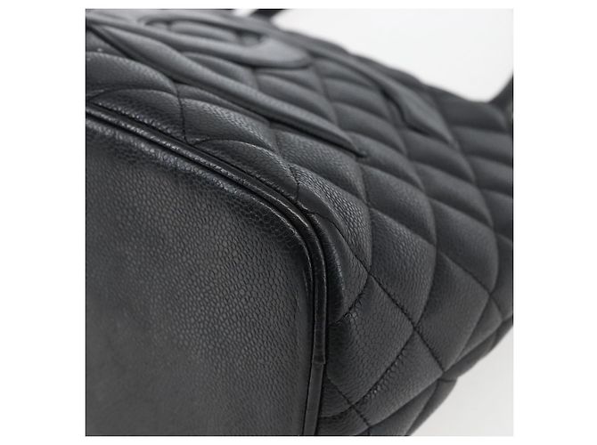 CHANEL Borsa Tote Matelassé Reprint Pelle Caviar Nera Argento CC Auth am10812SAM Nero - vista 12