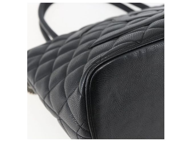 CHANEL Borsa Tote Matelassé Reprint Pelle Caviar Nera Argento CC Auth am10812SAM Nero - vista 13