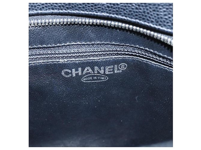 CHANEL Borsa Tote Matelassé Reprint Pelle Caviar Nera Argento CC Auth am10812SAM Nero - vista 15