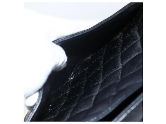 CHANEL Borsa Tote Matelassé Reprint Pelle Caviar Nera Argento CC Auth am10812SAM Nero - vista 22