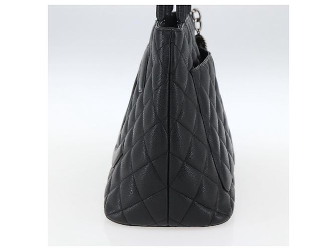 CHANEL Borsa Tote Matelassé Reprint Pelle Caviar Nera Argento CC Auth am10812SAM Nero - vista 4