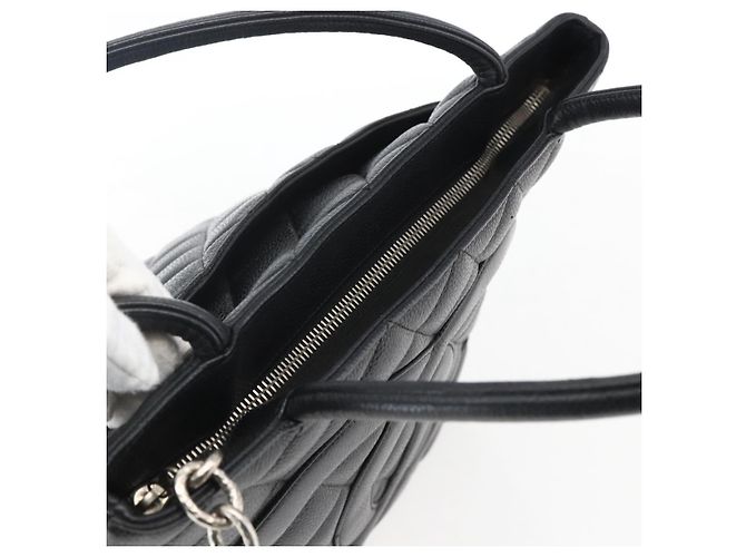 CHANEL Borsa Tote Matelassé Reprint Pelle Caviar Nera Argento CC Auth am10812SAM Nero - vista 6