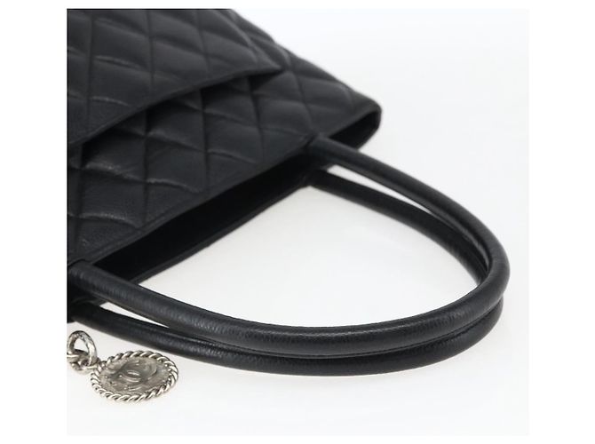 CHANEL Borsa Tote Matelassé Reprint Pelle Caviar Nera Argento CC Auth am10812SAM Nero - vista 7