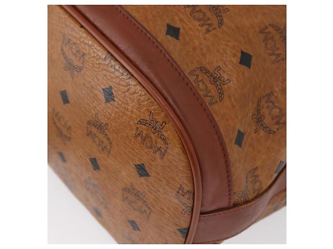 Borsa a Spalla MCM Vicetos Logogram in Pelle PVC Marrone Oro Auth bs33527 D'oro - vista 11