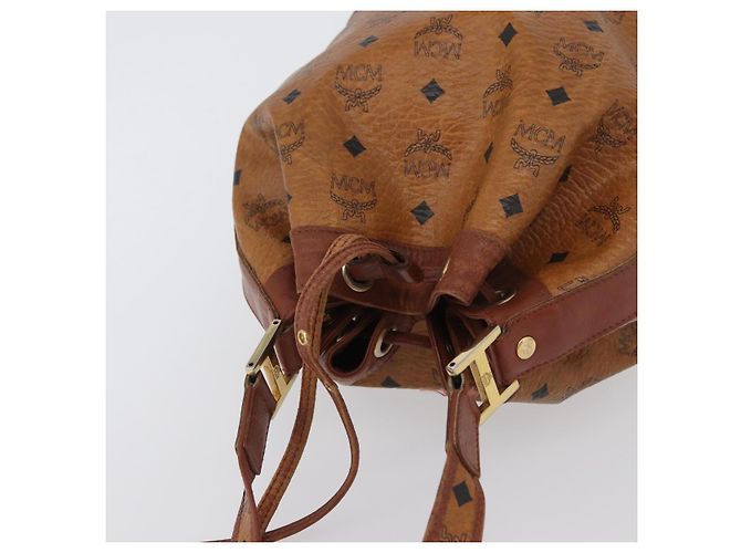 Borsa a Spalla MCM Vicetos Logogram in Pelle PVC Marrone Oro Auth bs33527 D'oro - vista 6