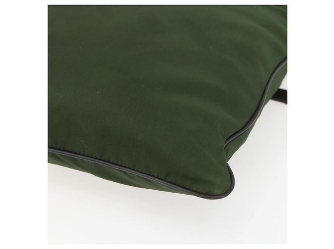 Borsa a Spalla PRADA Nylon Khaki Argento Autentica 173280 Cachi - vista 10