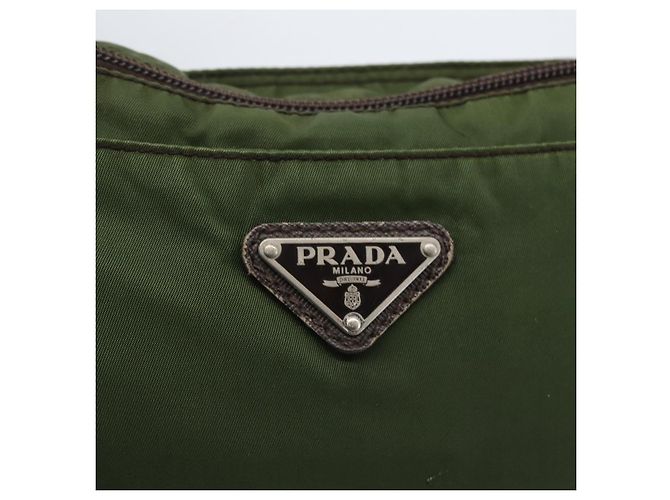 Borsa a Spalla PRADA Nylon Khaki Argento Autentica 173280 Cachi - vista 14