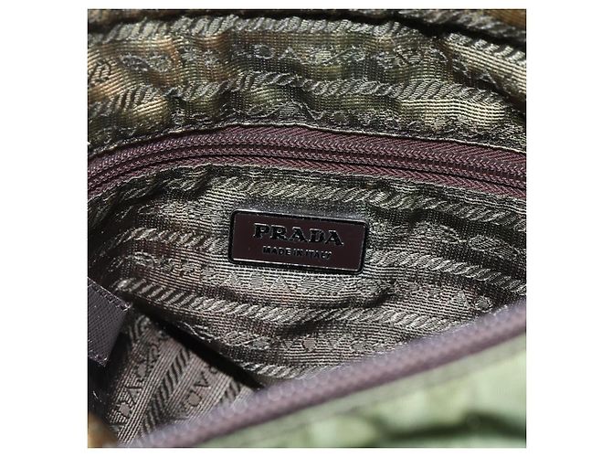 Borsa a Spalla PRADA Nylon Khaki Argento Autentica 173280 Cachi - vista 17