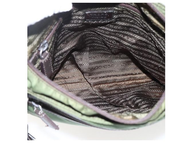 Borsa a Spalla PRADA Nylon Khaki Argento Autentica 173280 Cachi - vista 18