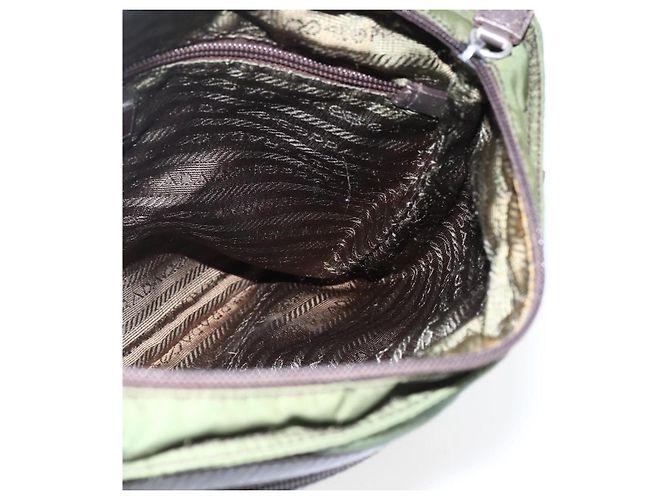 Borsa a Spalla PRADA Nylon Khaki Argento Autentica 173280 Cachi - vista 19