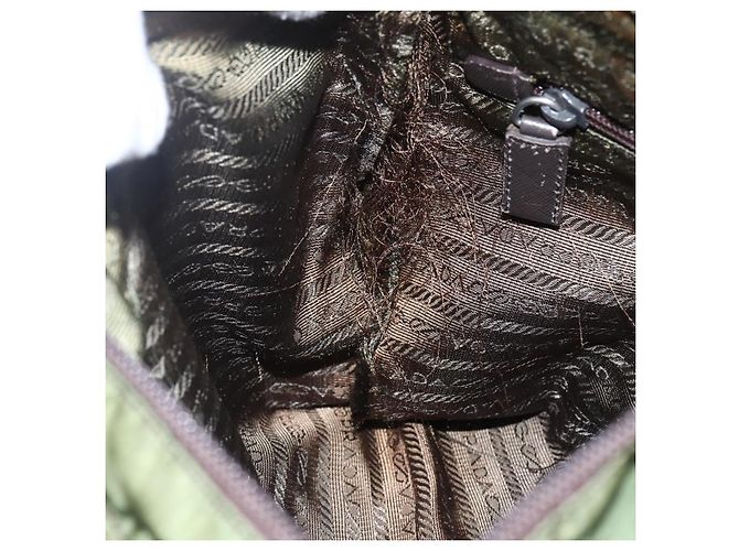 Borsa a Spalla PRADA Nylon Khaki Argento Autentica 173280 Cachi - vista 20