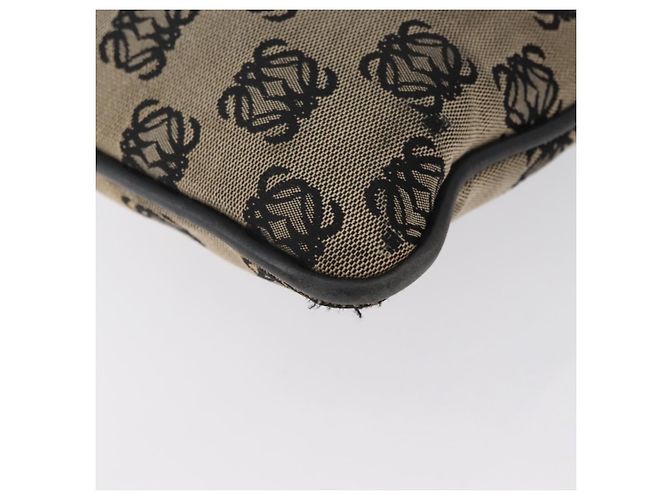 LOEWE Borsa a Spalla Anagram Tela Beige Argento Auth bs33493 - vista 16