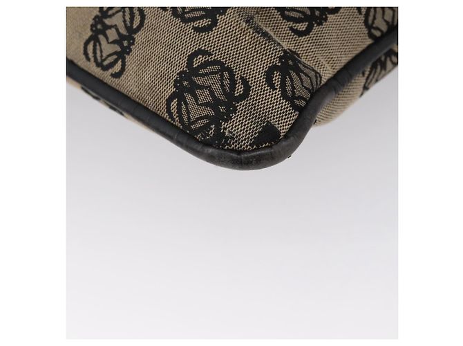 LOEWE Borsa a Spalla Anagram Tela Beige Argento Auth bs33493 - vista 18
