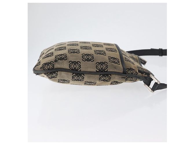 LOEWE Borsa a Spalla Anagram Tela Beige Argento Auth bs33493 - vista 4