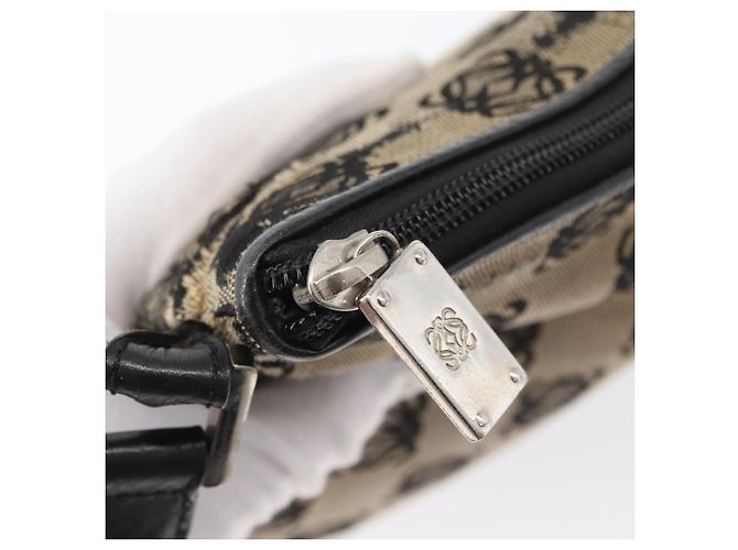 LOEWE Borsa a Spalla Anagram Tela Beige Argento Auth bs33493 - vista 9