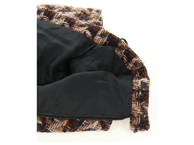 Falda CHANEL Tweed Negra CC Auth 163220 Negro - vista 6