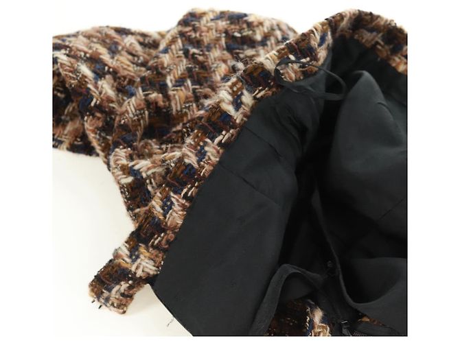 Falda CHANEL Tweed Negra CC Auth 163220 Negro - vista 7