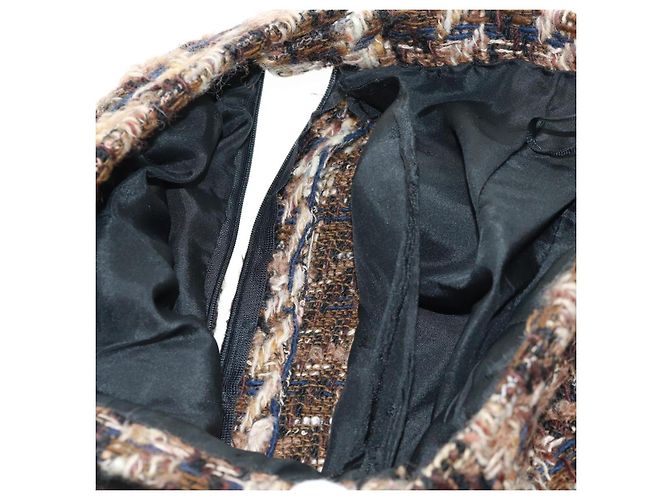 Falda CHANEL Tweed Negra CC Auth 163220 Negro - vista 8