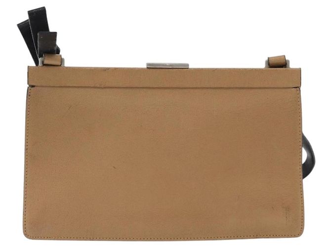 Borsa a Spalla Miu Miu in Pelle Beige Argento Autentica bs33441 - vista 2