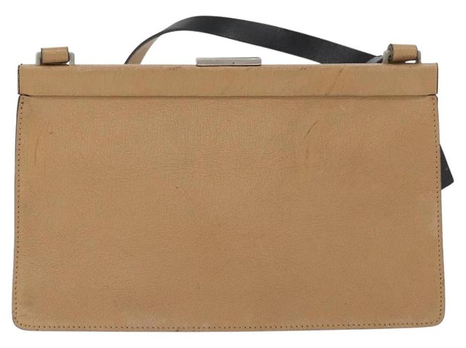 Borsa a Spalla Miu Miu in Pelle Beige Argento Autentica bs33441 - vista 3