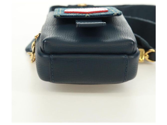 LOUIS VUITTON Monogram Denim LV MADE Pochette Doppia per Telefono M81060 LV Auth 170667SM Blu navy - vista 10