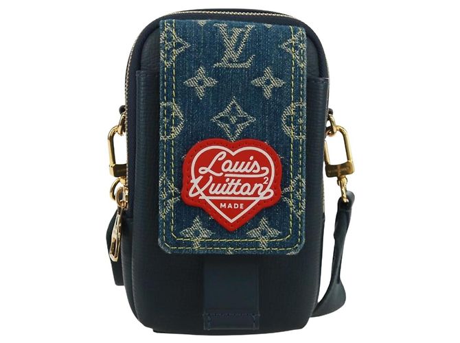 LOUIS VUITTON Monogram Denim LV MADE Pochette Doppia per Telefono M81060 LV Auth 170667SM Blu navy - vista 2