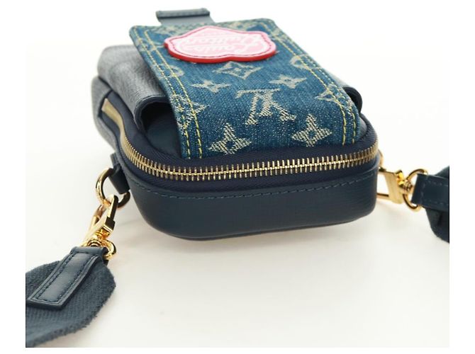 LOUIS VUITTON Monogram Denim LV MADE Pochette Doppia per Telefono M81060 LV Auth 170667SM Blu navy - vista 6