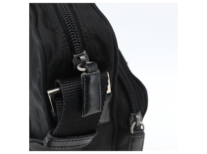 Borsa a Spalla PRADA Nylon Argento Nero Auth 172170 - vista 14