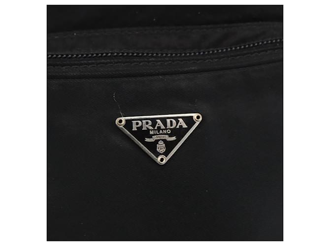 Borsa a Spalla PRADA Nylon Argento Nero Auth 172170 - vista 15