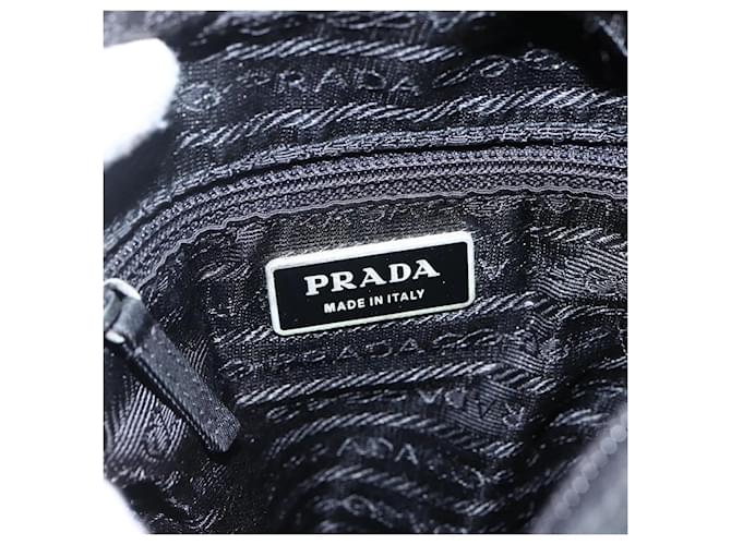 Borsa a Spalla PRADA Nylon Argento Nero Auth 172170 - vista 17