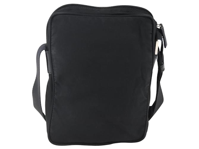 Borsa a Spalla PRADA Nylon Argento Nero Auth 172170 - vista 3